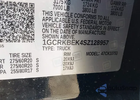 2025 Chevrolet Silverado 4Wd Double Cab Standard Bed Custom from USA, damaged, VIN 1GCRKBEK4SZ128957